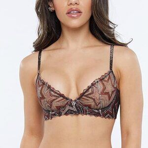 Savage X Women's Regular Shining Star Embroidered Unlined Demi Bra